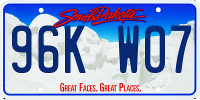 SD license plate 96KW07