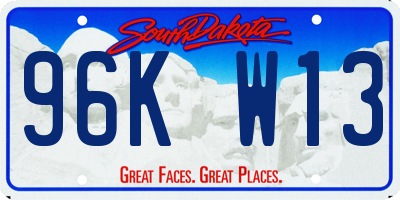 SD license plate 96KW13