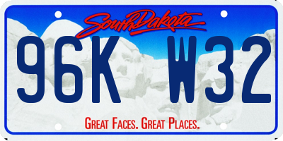 SD license plate 96KW32