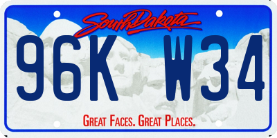 SD license plate 96KW34