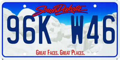 SD license plate 96KW46