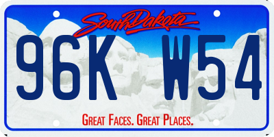 SD license plate 96KW54