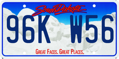 SD license plate 96KW56