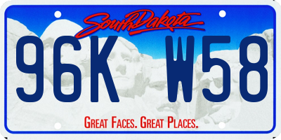 SD license plate 96KW58