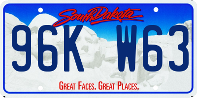 SD license plate 96KW63