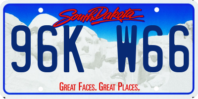 SD license plate 96KW66