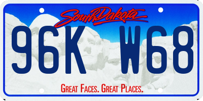 SD license plate 96KW68