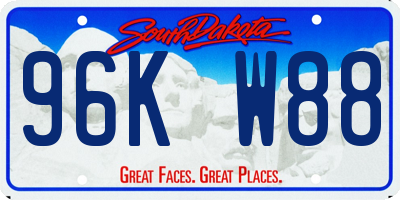 SD license plate 96KW88