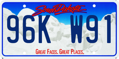 SD license plate 96KW91