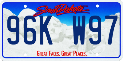 SD license plate 96KW97