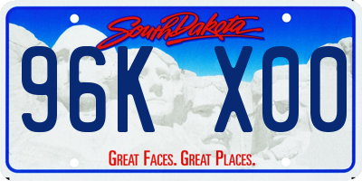 SD license plate 96KX00