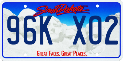 SD license plate 96KX02