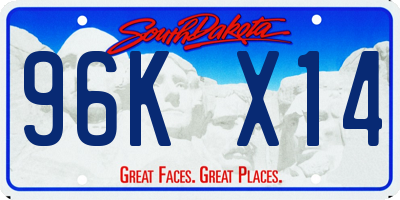 SD license plate 96KX14