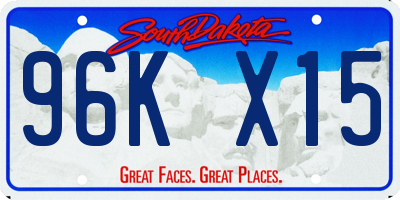 SD license plate 96KX15