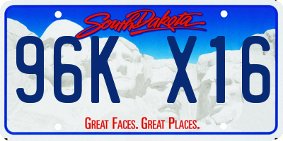 SD license plate 96KX16