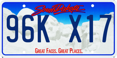 SD license plate 96KX17
