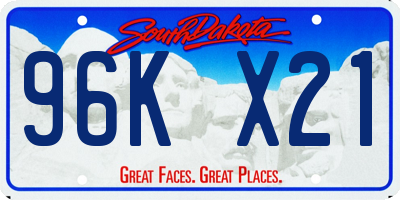 SD license plate 96KX21