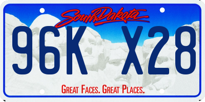 SD license plate 96KX28