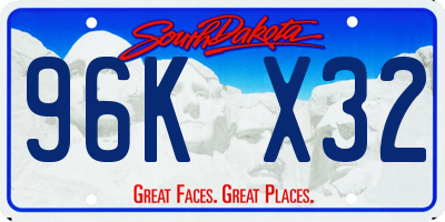 SD license plate 96KX32