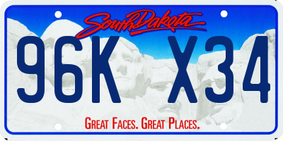 SD license plate 96KX34
