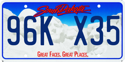 SD license plate 96KX35