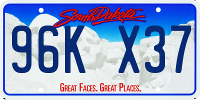SD license plate 96KX37