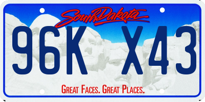 SD license plate 96KX43