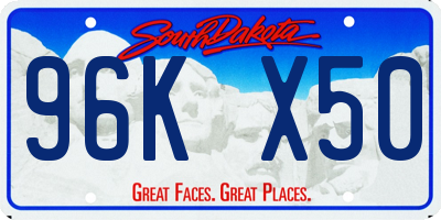 SD license plate 96KX50