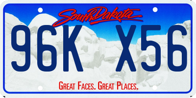 SD license plate 96KX56