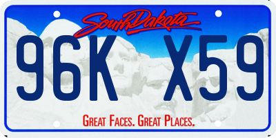 SD license plate 96KX59