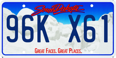 SD license plate 96KX61