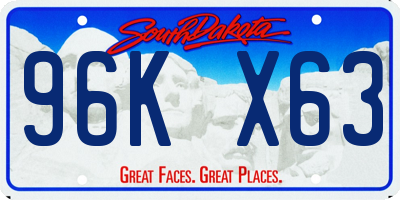 SD license plate 96KX63