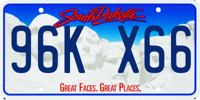SD license plate 96KX66