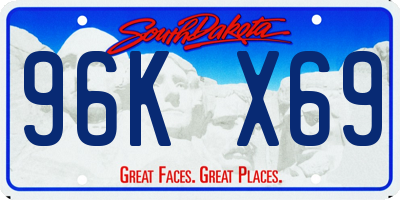 SD license plate 96KX69