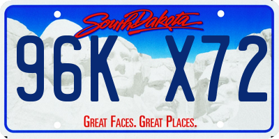 SD license plate 96KX72