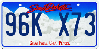 SD license plate 96KX73