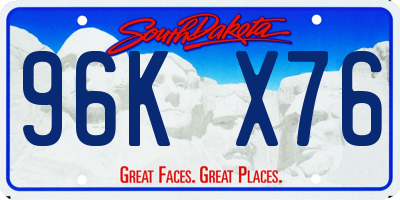 SD license plate 96KX76