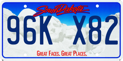 SD license plate 96KX82