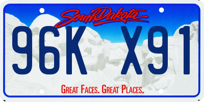 SD license plate 96KX91