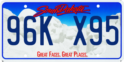SD license plate 96KX95
