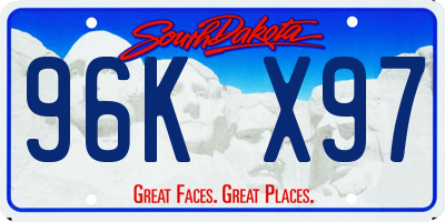 SD license plate 96KX97
