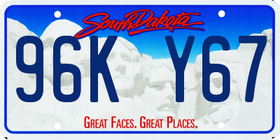 SD license plate 96KY67