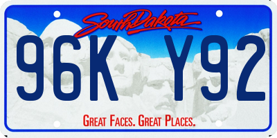 SD license plate 96KY92