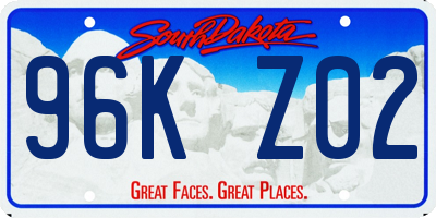 SD license plate 96KZ02