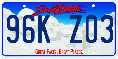 SD license plate 96KZ03