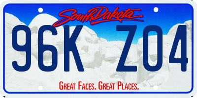 SD license plate 96KZ04