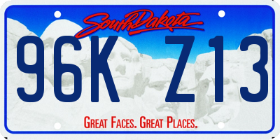 SD license plate 96KZ13