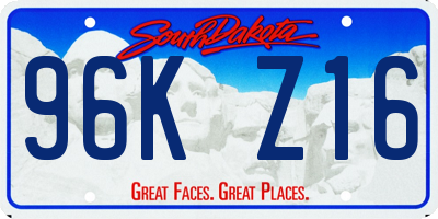 SD license plate 96KZ16