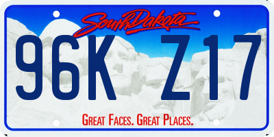 SD license plate 96KZ17