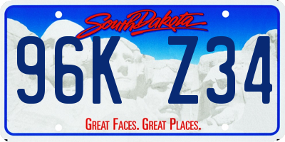 SD license plate 96KZ34